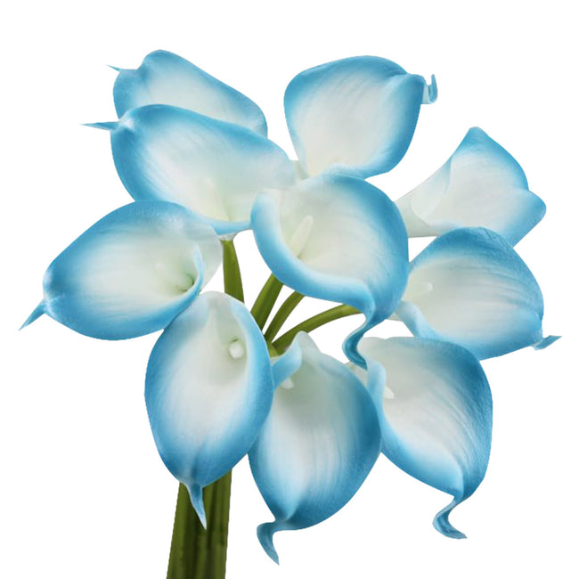Soft Real Touch calla lily malibu turquoise theme - beach home decor event Bouquet boutonniere corsage