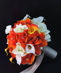 Perfect for Fall wedding- Orange, Yellow, Ivory - Roses and Calla Lilies - Angel Isabella